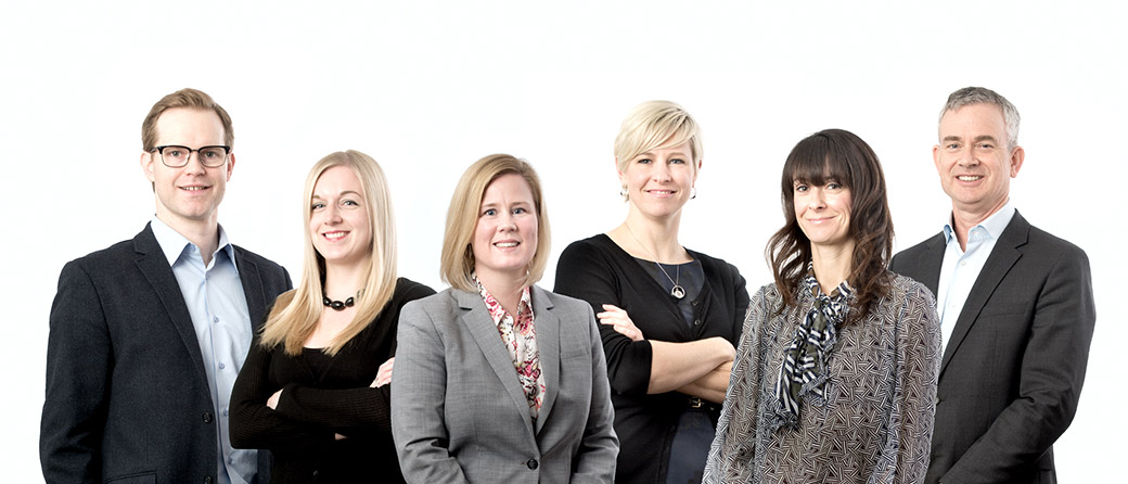 ERA Management Team (from left to right) Mark Summers, Amanda Amyotte, Heather Stephens, Elizabeth Shirt, Jennifer Cleall and Steve MacDonald.